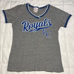 Genuine Merchandise KC Royals Gray and Blue Tee with Short Sleeves